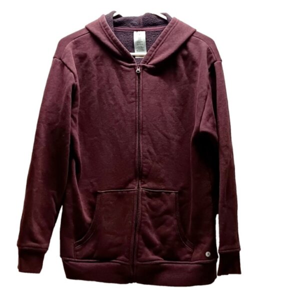 Danskin Ladies Full Zip Ultra Cozy Hooded Jacket Nocturne Heather Purple Medium - Picture 1 of 6